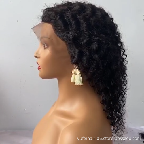 Wholesale 8-40 Inch Transparent HD Swiss 13X4 Lace Front Wig With Baby Hair Deep Wave Human Hair Wig
